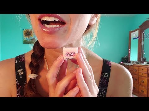 ASMR - BUBBLE GUM CHEWING, BUBBLE BLOWING, GUM POPPING, MOUTH SOUNDS, CHEWING SOUNDS
