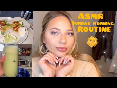 Morning Asmr 🌞 Sunday Routine, Grocery Shopping, GRWM, Cooking Lunch (vlog style & voice over)