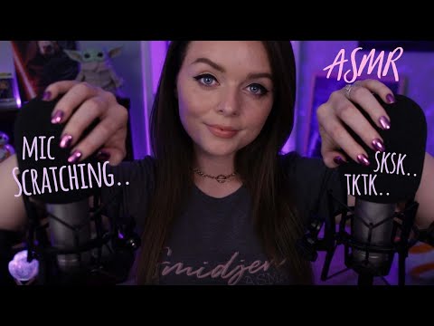 ASMR | Mic Scratching & Mouth Sounds // Wooden Frog