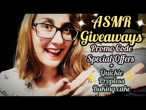 ASMR GIVEAWAYS! ~ Custom Videos, Promo Code, Special Offers + Quick NO Props Cake Bake ASMR