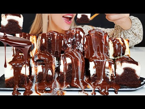 ASMR | Homemade CHOCOLATE BROWNIE CHEESECAKE PIE | EATING SOUNDS | Desserts Mukbang Oli ASMR 먹방