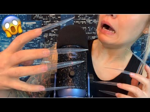 fast & aggressive asmr w/scary long nails💅🏼 random triggers, mic scratching
