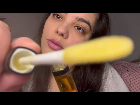 asmr spit painting,tapping screen,scratching nails,mouth sound,aplly lipstick,triggers sound,
