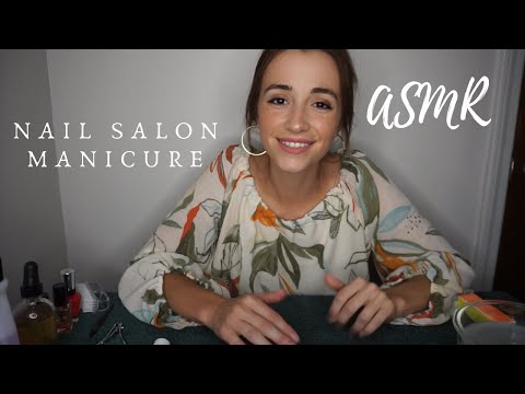 ASMR Roleplay | Relaxing Nail Salon Manicure with Hand Massage
