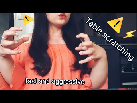 ASMR| EXTREMELY FAST AND AGGRESSIVE TABLE SCRATCHING(no talking)