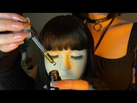 ASMR :) Hairplay & Oil Massage on Mannequin (repost)