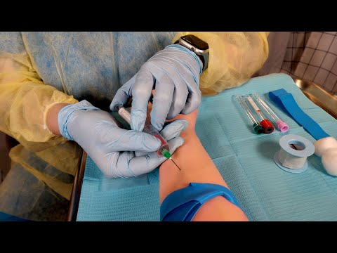 ASMR Hospital Lab | Blood Draw w Anxious Patient | Exam & Culture Swab Collection