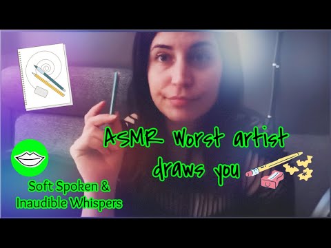 ✏️ASMR Worst Artist Draws You - Soft Spoken & Inaudible Whispers - Face Touching - Roleplay ✏️