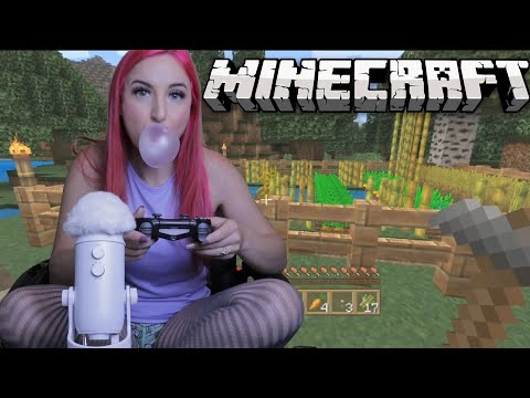 let's play video games ASMR (Minecraft)