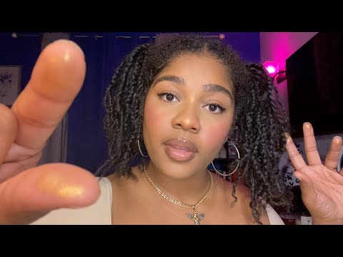 ASMR- Positive Affirmations + Gentle Face Touching 😴💗 (PLUCKING NEGATIVE ENERGY, MOUTH SOUNDS)🤏🏽