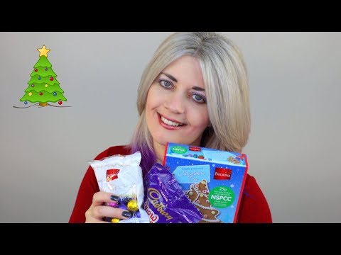 ASMR Christmas Haul - Sweet Treats - Crinkling Sounds, Whispered, Tapping, Chocolate/Cake/Biscuits