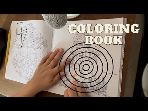ASMR Drawing in a coloring book (soft spoken)
