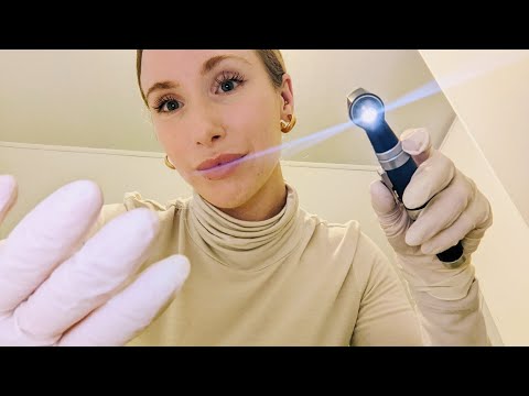 ASMR | face examination with gloves ~ whispers
