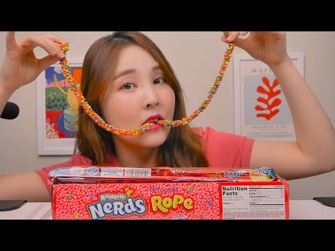 특이한 너드 로프 젤리 ASMR｜Nerds Rope Candy｜Jelly Eating sounds