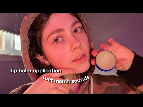 ASMR lip balm application on YOU and ME with hand kissing, lip touching, and wet mouth sounds (LOFI)