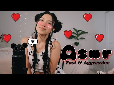 Fast & Aggressive  ASMR The Girl who Loves Kawaii does your makeup  (Layered sounds)