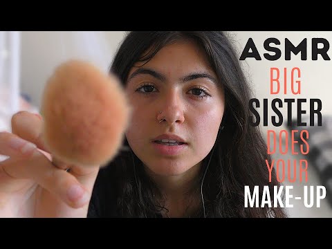 ASMR || big sister does your makeup