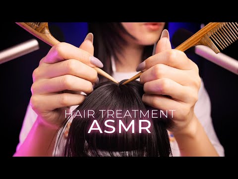 ASMR Super Relaxing Layered Hair Treatment | Washing, Brushing, Massage (No Talking)