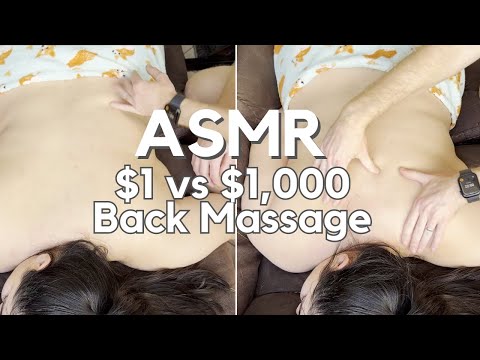$1 vs $1,000 Back Massage for Sleep | No Talking | ASMR Real Person