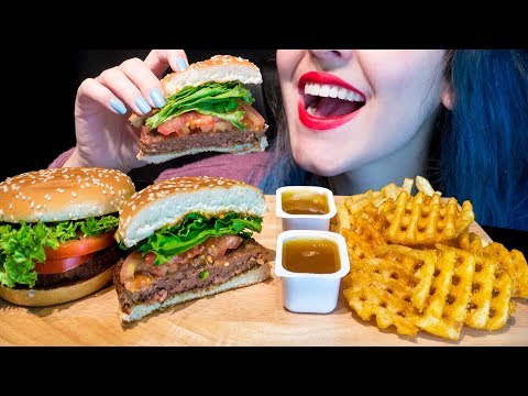 ASMR: McDonald's Big TS Burgers, Grid Fries & Apple Pie 🍔 ~ Relaxing Eating [No Talking|V] 😻