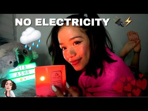 ASMR | Cozy Late Night Triggers | Rain Sounds | No Electricity 🔌