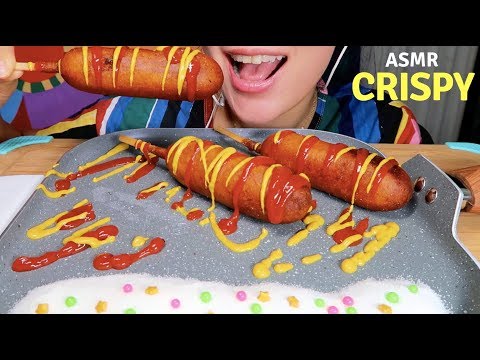 ASMR Crispy Corn Dog Eating Sound mukbang | 설탕에 찍은 핫도그 먹방 | **Eating Sound 리얼사운드