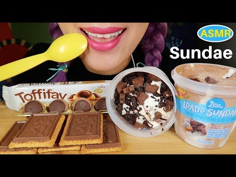ASMR 선데아이스크림+초코비스킷 리얼사운드 먹방 | SUNDAE+CHOCOLATE BISCUIT EATING SOUND| CURIE.ASMR