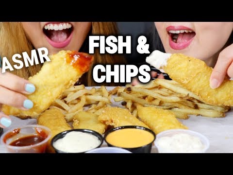 ASMR EATING FRIED FISH AND CHIPS and ICE CREAM (CRUNCHY EATING SOUNDS) | Kim&Liz ASMR
