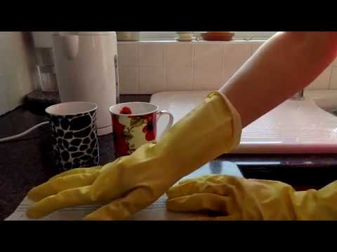 ASMR Mummy Tea Making with Yellow Marigold Rubber Household Gloves