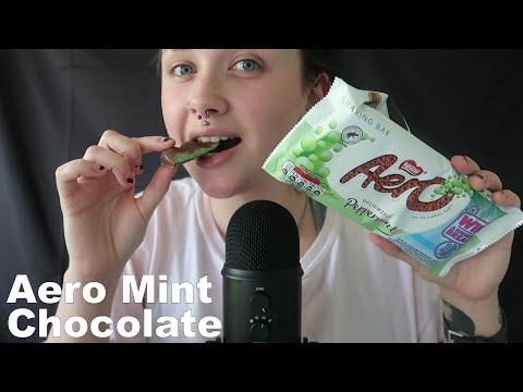 ASMR Frozen Aero Mint Chocolate [Eating Sounds]