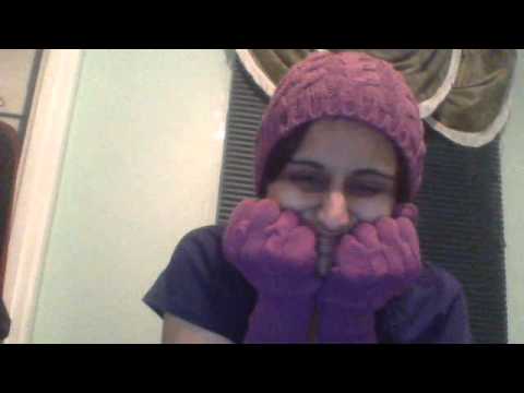 asmr relax  winter hat and gloves