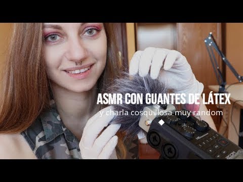 ASMR Sonidos con guantes de látex y charla cosquillosa / ASMR Latex gloves sounds & tingly talk