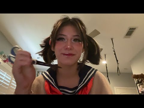 girl does your eyeliner while stabbing you (asmr)