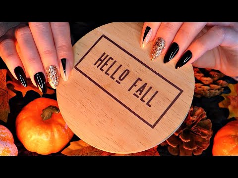 ASMR Scratching, Tapping & Crinkling on Fall Items | Wood, Plastic, Glass, Pinecone etc. No Talking
