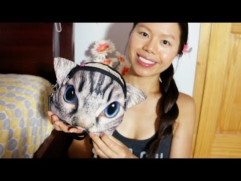 ASMR What's in My Purse, Show & Tell, Tapping, Fabric, Stickers, Crinkles, 15+ Tingly Trigger Sounds