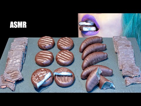 ASMR: JELLY BANANAS, STRAWBERRY & MINT CHOCOLATE THINS | CONFECTIONERY 🍭 ~ Relaxing [No Talking|V] 😻