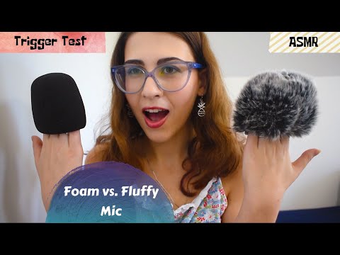 ASMR | Foam vs. Fluffy Mic | Trigger Test (Inaudible Whispering, Tapping, Mouth Sounds & More!)