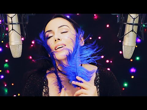 ASMR Tingling Myself With Feathers 🪶Ear To Ear Close Up Whisper 💙 ASMR Shivers Down Your Spine