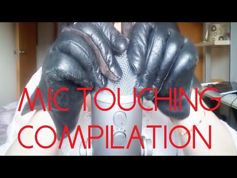 ASMR Agressive loud microphone touching with leather gloves COMPILATION