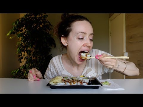 ASMR Whisper Eating Sounds | Sushi Roll