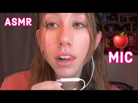 ASMR | apple mic sounds! (mouth sounds, tapping, mic nibbling, etc.)