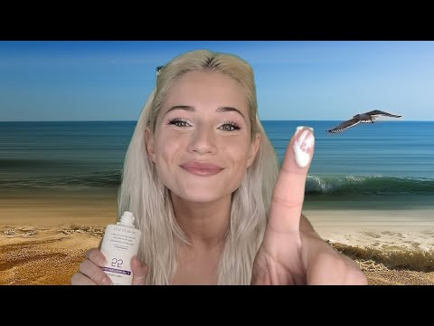 ASMR Friend Puts Lotion on You on a Beach (Personal Attention, Hair Brushing, Roleplay)