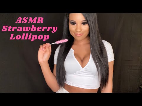 #ASMR| Juicy😋 Strawberry LOLLIPOP🍭🍭 [Sucking~Licking] Wet Mouth Sounds💦👄