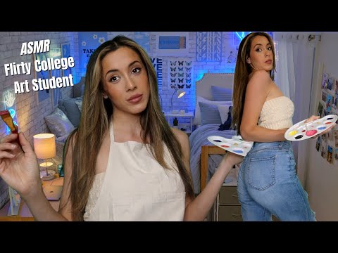 ASMR Flirty Art Student Paints You in Her Dorm | soft spoken, tapping,  paint brush sounds...