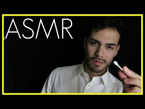 ASMR - Ear Examination Role Play (Brushing, Whispering, Close Up Breathy Sounds)