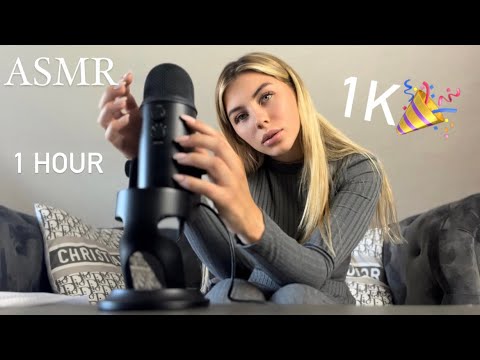 ASMR | 1K SPECIAL 🎉 1 HOUR NAIL TAPPING, HAND LOTION SOUNDS, MIC BRUSHING & TALK 😴 relax [German]