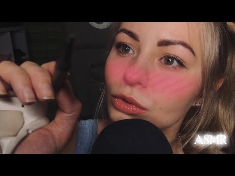 ASMR CLOSE UP - Doing Your Eyebrows Unintelligible Whispering / Personal Attention