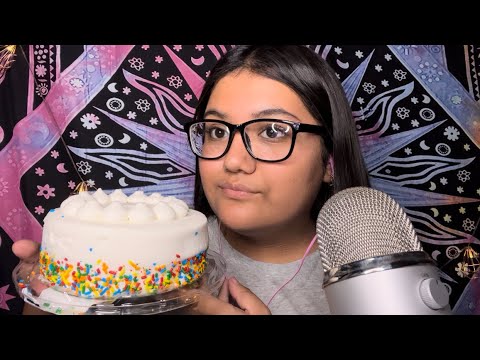 ASMR ~ EATING A CAKE + Q&A *2k SUBSCRIBE SPECIAL* 🤍😭