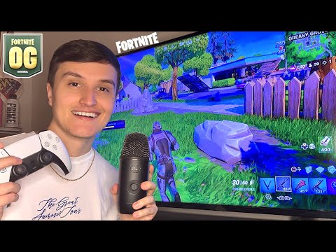ASMR OG Fortnite WIN Gameplay (w/ controller sounds + gum chewing)