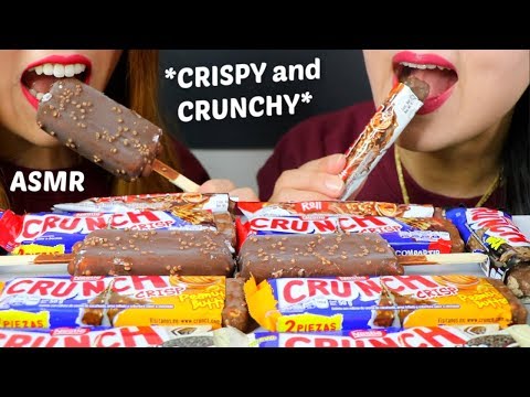 ASMR CRISPY CRUNCH CHOCOLATE BARS 초콜릿 리얼사운드 먹방 チョコレートcoklat चॉकलेट | Kim&Liz ASMR